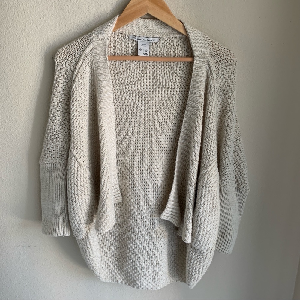 American Rag Cream Open Knit Cardigan